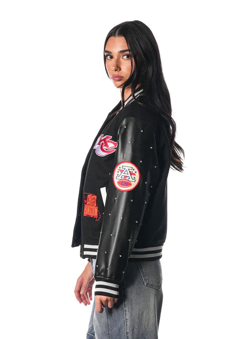 Kansas City Chiefs Varsity Sparkle Jacket - Black