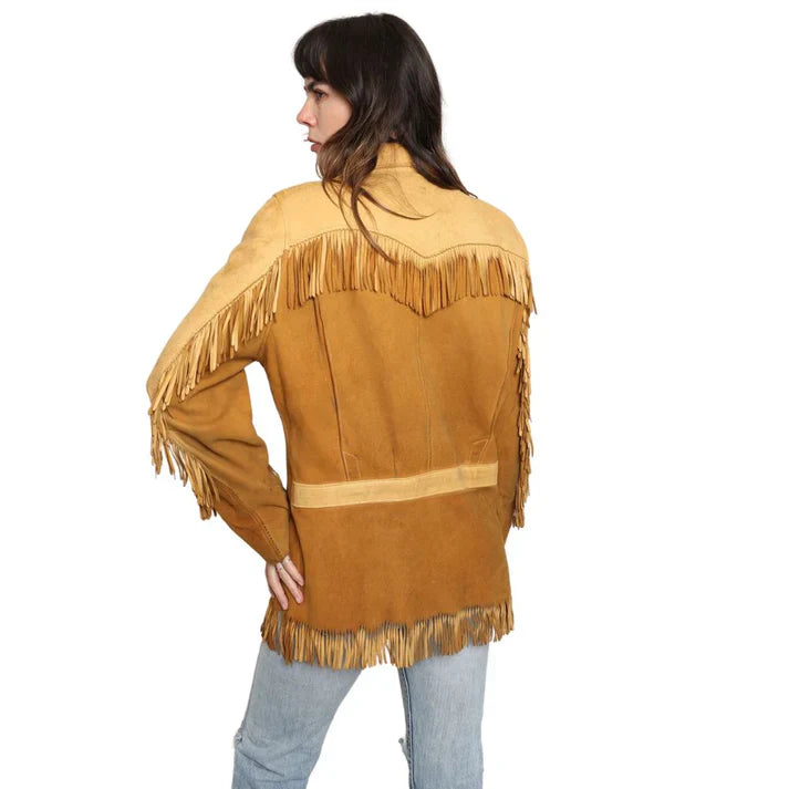 Western American Cowhide & Suede Leather Jacket