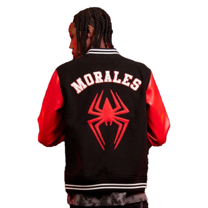 Across The Spider-Verse Miles Morales Jacket, HNA Leather, Varsity jacket, across-the-spider-verse-miles-morales-jacket, Across The Spider-Verse Miles Morales Jacket, Shameik Moore Spider-Ver