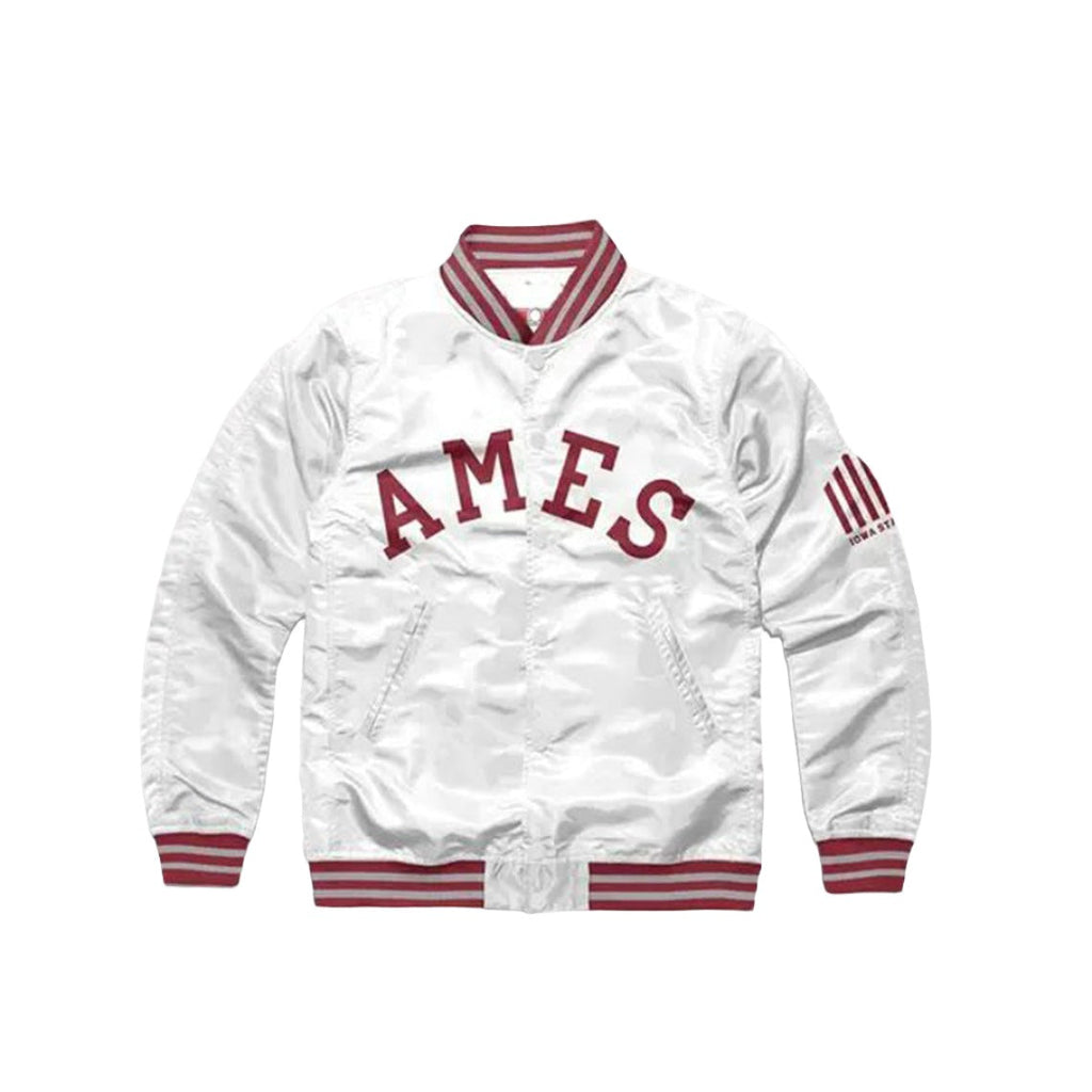 Ames Arch Iowa State Cyclones White Satin Jacket
