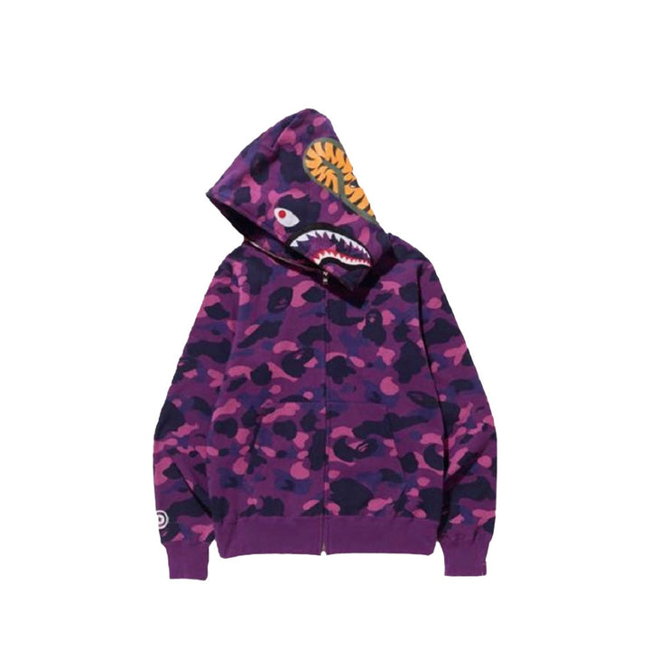 BAPE Purple Camo Shark Hoodie