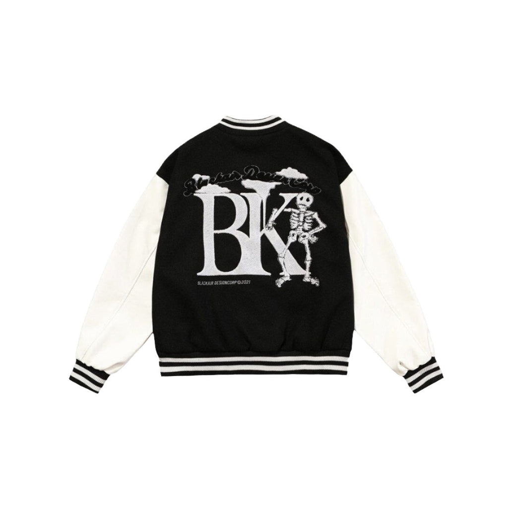 Black Cotton Bk Varsity Jacket back