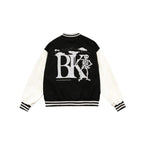 Black Cotton Bk Varsity Jacket back