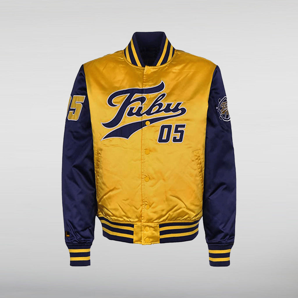 FUBU College Bomber Satin Golden Jacket