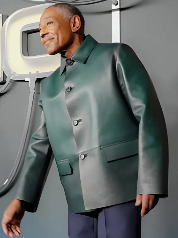 The Electric State Giancarlo Esposito Green Leather Jacket