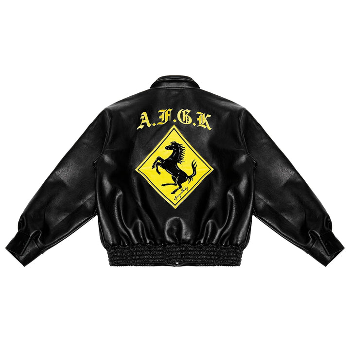 Racing Ferrari Leather Jacket