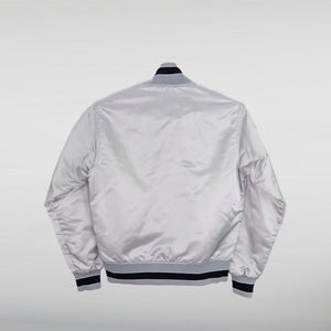 Las Vegas Raiders 80's Silver Satin Jacket HNA Leather