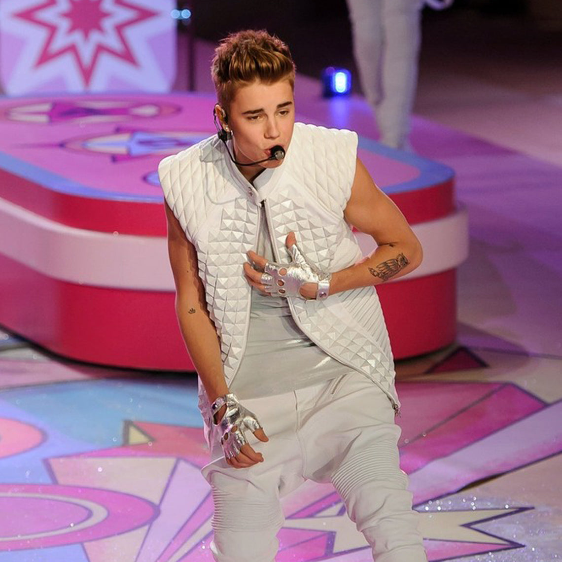 Justin Bieber White Quilted Vest HNA Leather