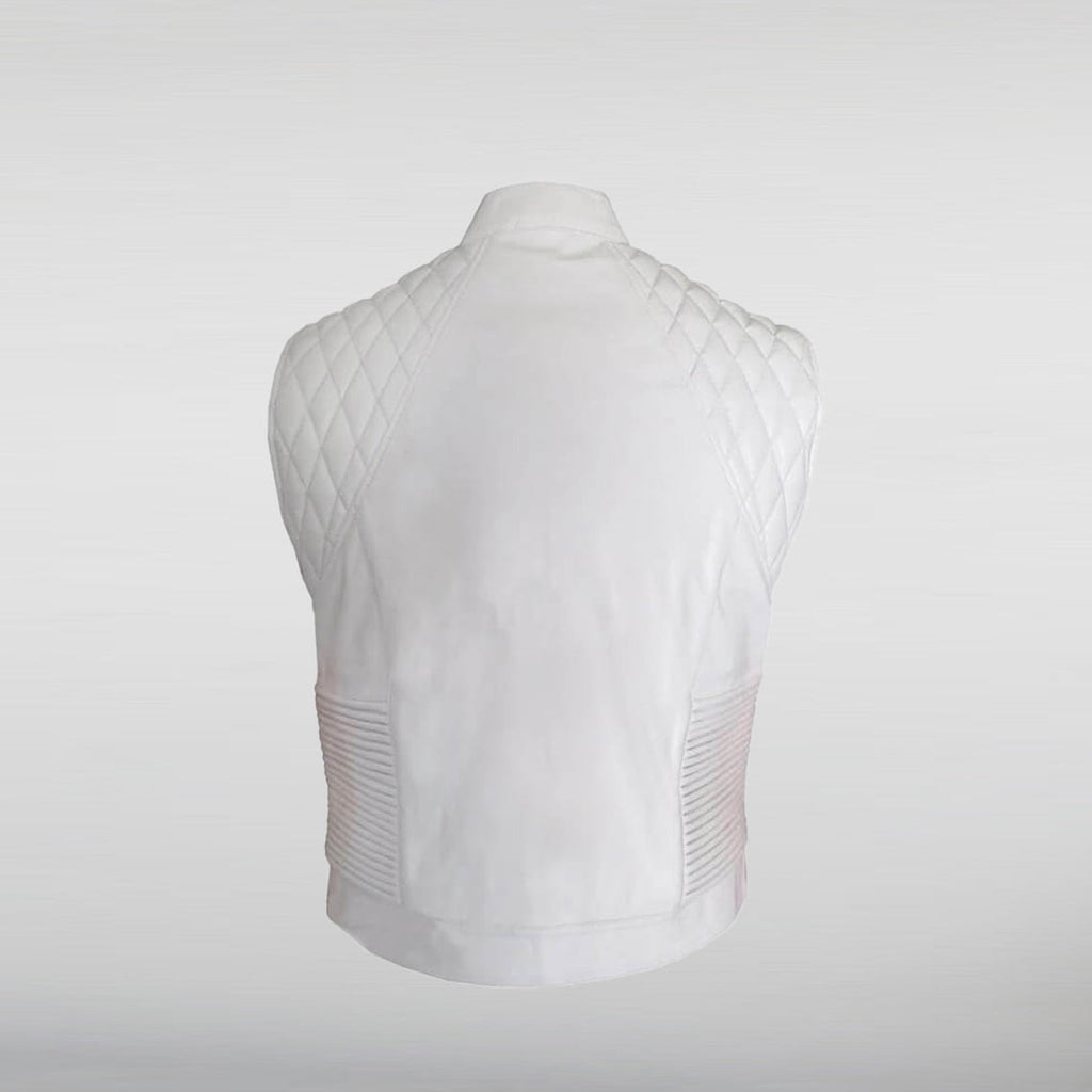 Justin Bieber White Quilted Vest HNA Leather