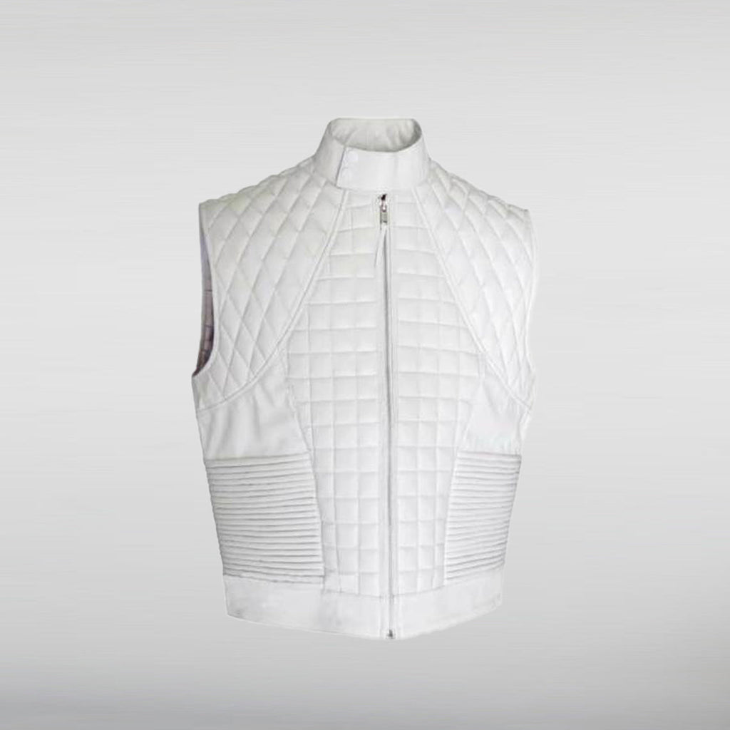 Justin Bieber White Quilted Vest HNA Leather
