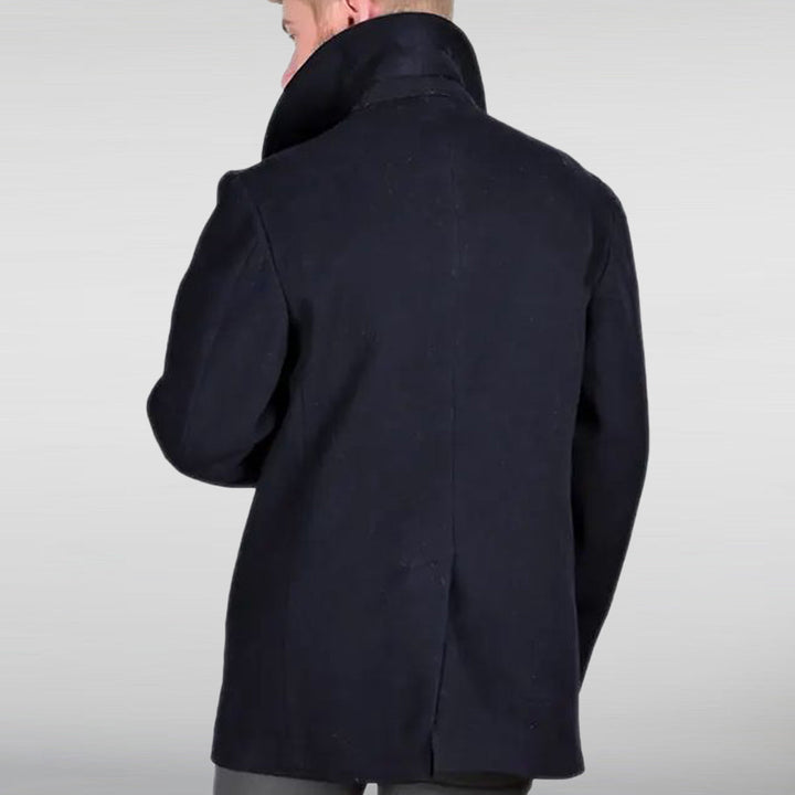 Kersey Naval Black Wool Peacoat