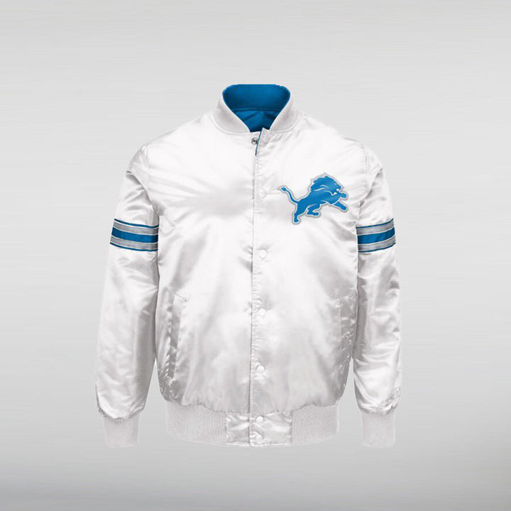Vintage Detroit Silver Satin Lions Starter Jacket