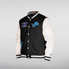Black Wool Detroit Lions Varsity Jacket