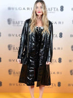 Bafta Awards Margot Robbie Leather Coat