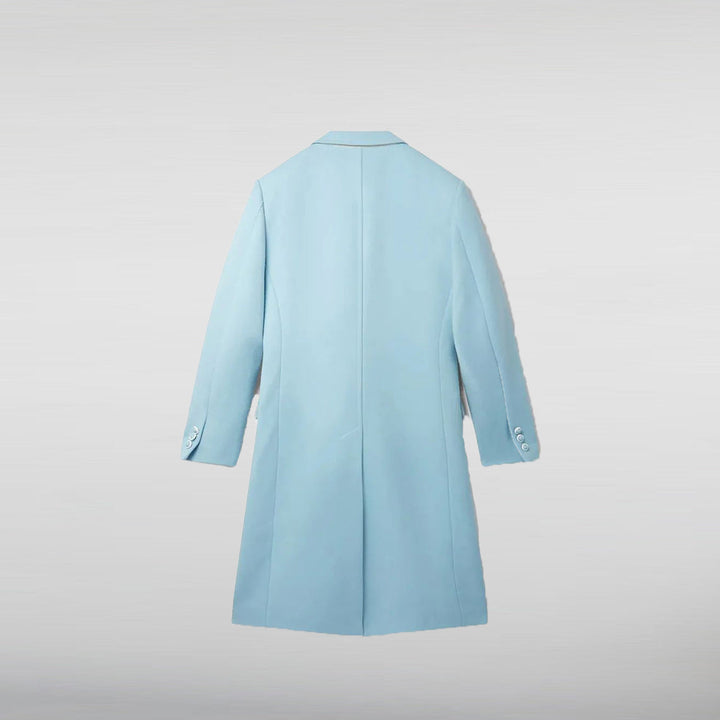 Men’s Baby Blue Double Breasted Coat - HNA Jackets 