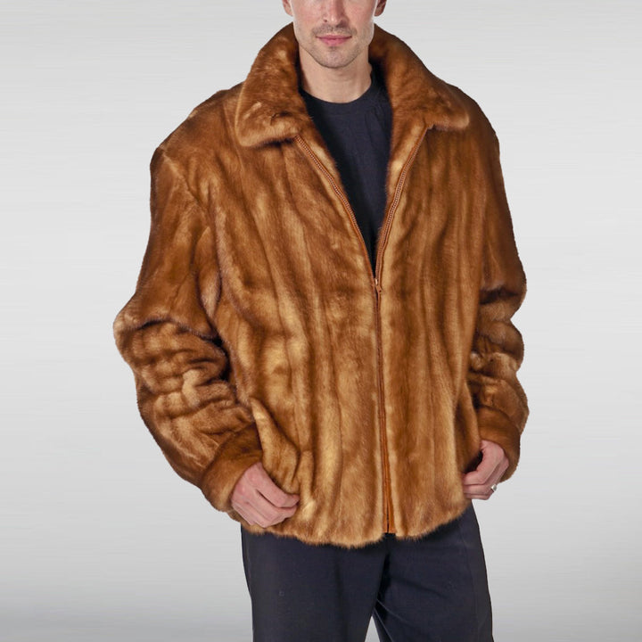 Mink Brown Flight Faux Fur Jacket