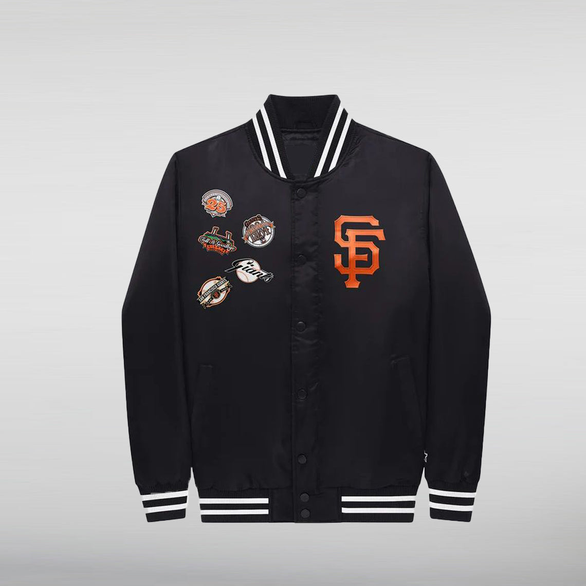 SAN FRANCISCO GIANTS VARSITY SATIN FULL-SNAP JACKET HNA Leather