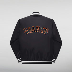 SAN FRANCISCO GIANTS VARSITY SATIN FULL-SNAP JACKET HNA Leather