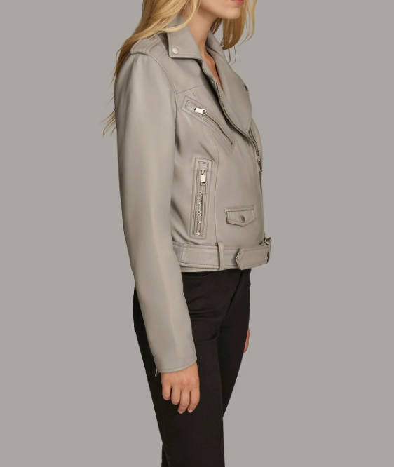 Moto Leather Jacket with Gold Hardware
