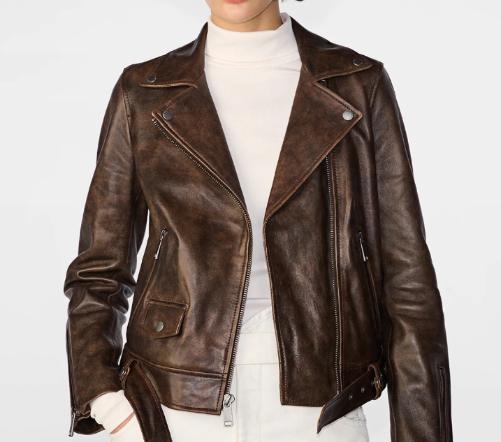 Bryn Distressed Leather Jacket