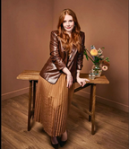 Bryce Dallas Howard Deep Cover Leather Blazer