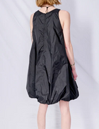 Black Nylon Volume Mini Dress