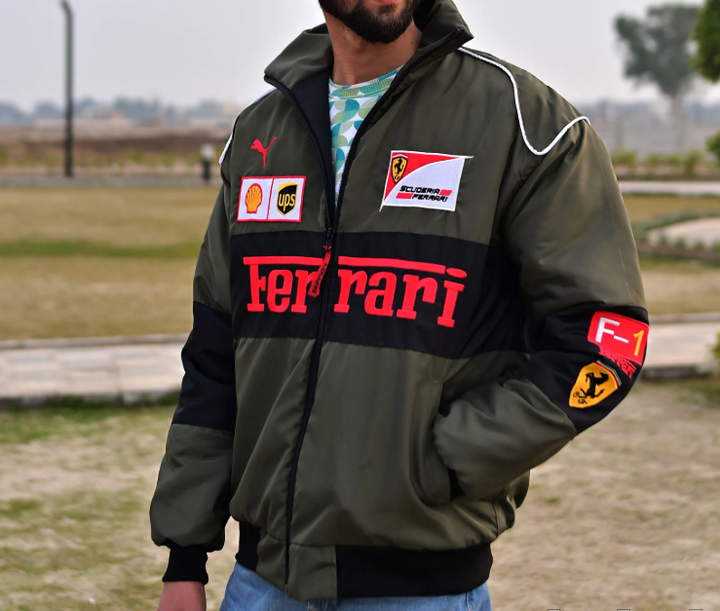 Embroidered Green Ferrari Jacket