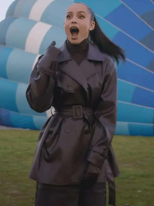 Sofia Carson The Life List 2025 Black Coat