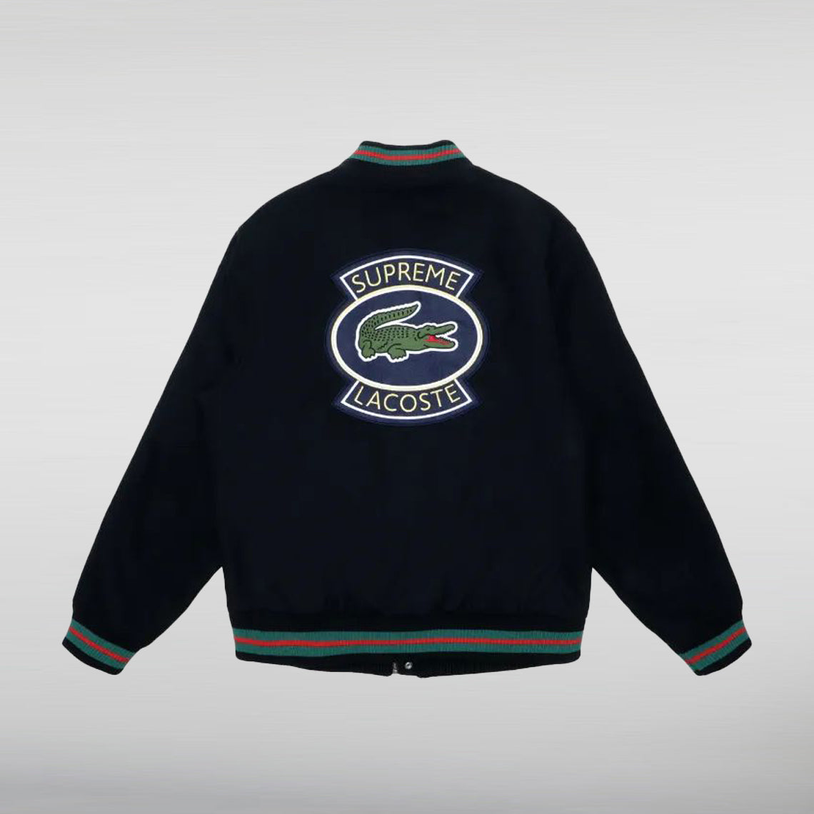 Supreme Lacoste Varsity Jacket back