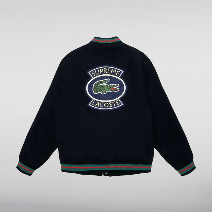 Supreme Lacoste Varsity Jacket back