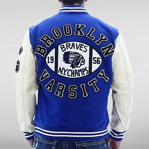 True Religion Blue Varsity jacket HNA Leather