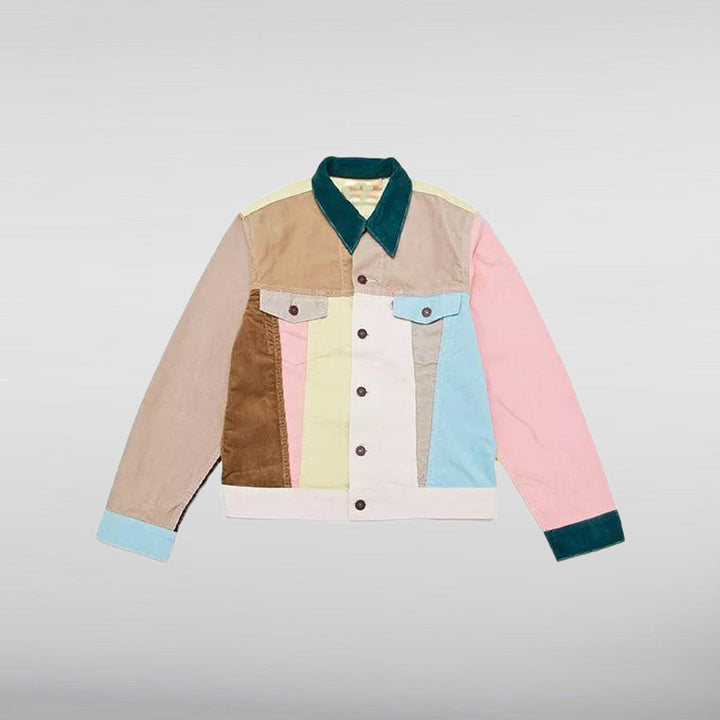 Colorblock Cord Trucker Jacket