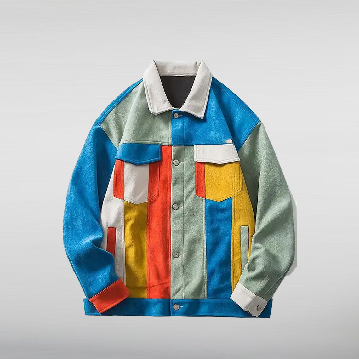 Retro Patchwork Multi-Pocket Varsity Jacket - HNA Jackets 