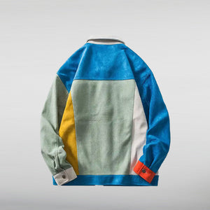 Retro Patchwork Multi-Pocket Varsity Jacket - HNA Jackets 