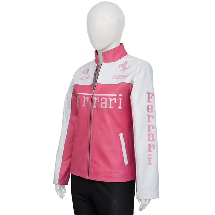 Ferrari Pink Leather Jacket