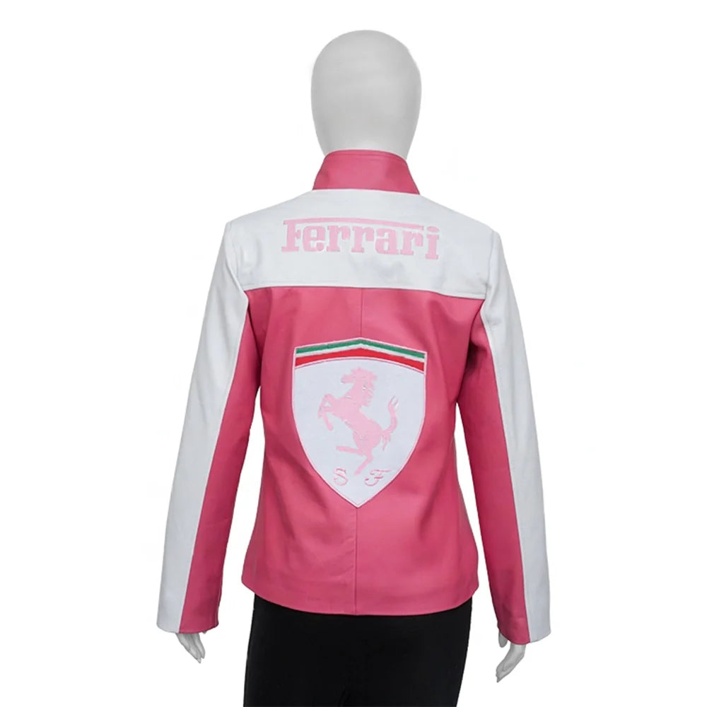 Ferrari Pink Leather Jacket