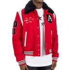 Amiri Always on Point Red Varsity Jacket