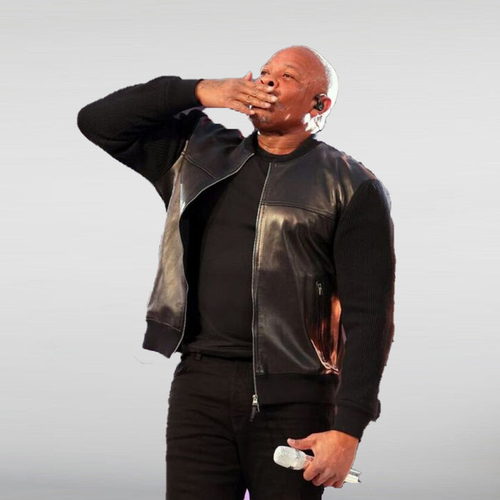  Dr Dre Leather Bomber Jacket