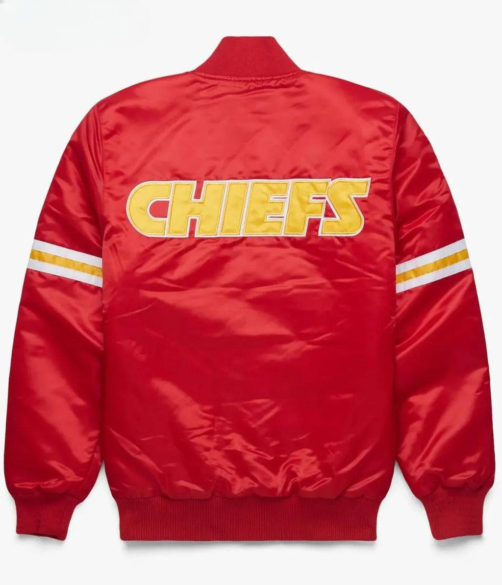 Kansas City Chiefs Starter Satin Full-Snap Red Bomber Jacket