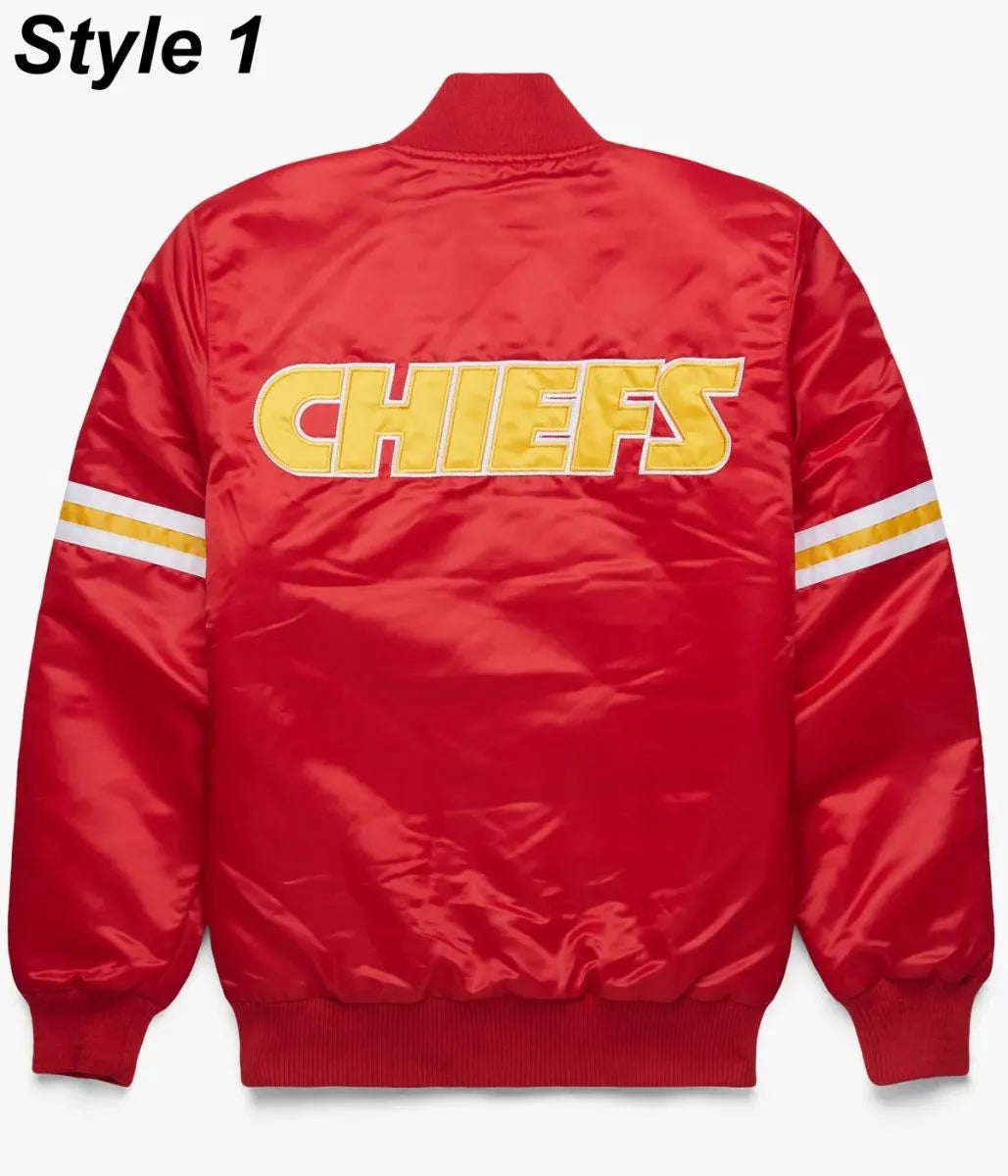 Kansas City Chiefs Satin Bomber Red Jacket