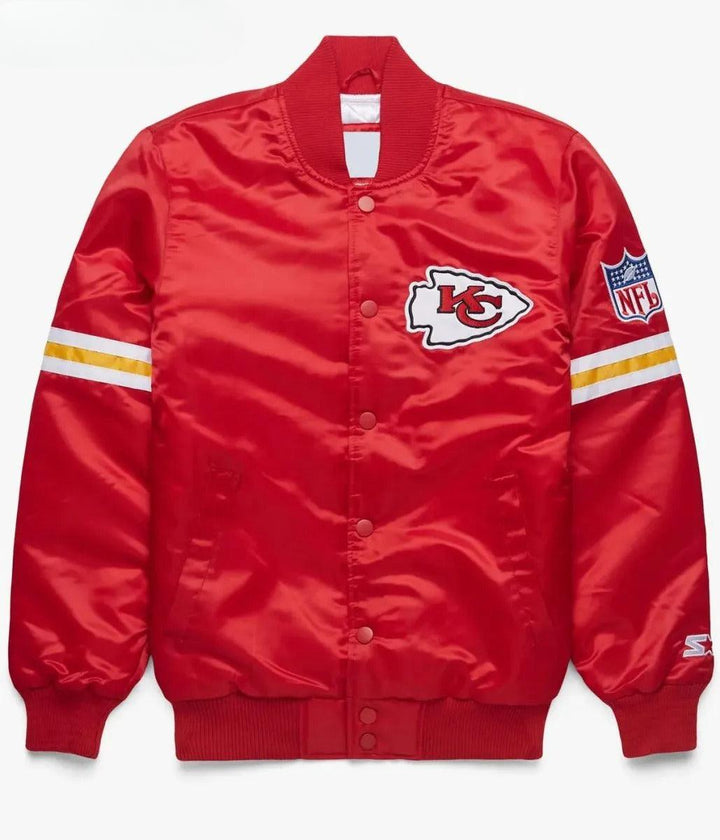 Kansas City Chiefs Starter Satin Full-Snap Red Bomber Jacket