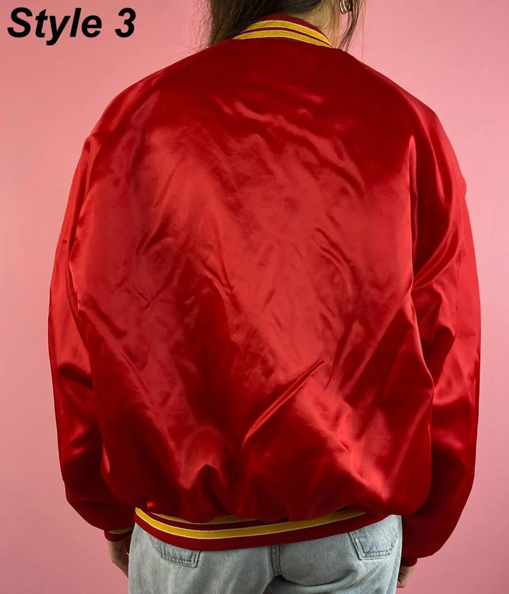 Kansas City Chiefs Satin Bomber Red Jacket