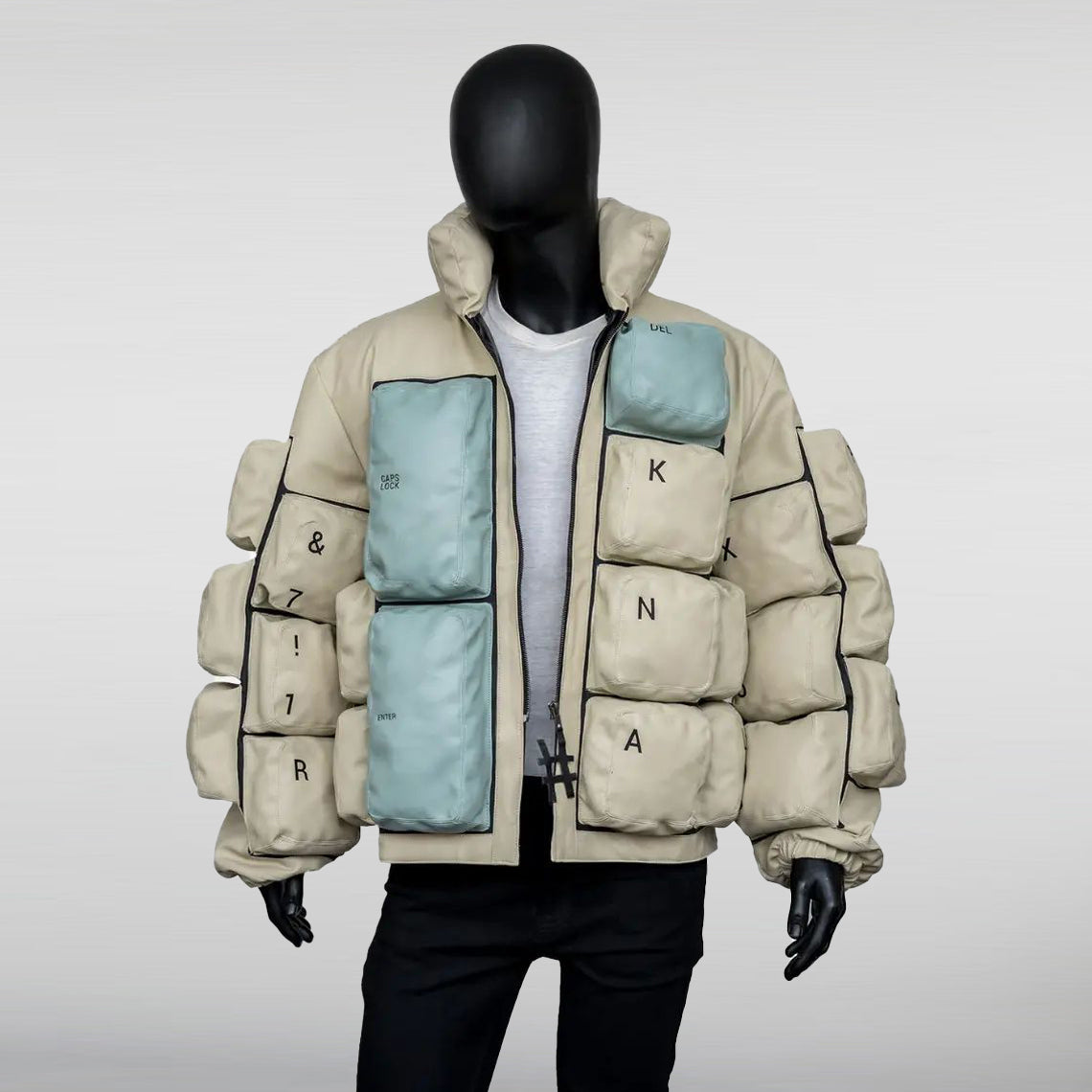 keyboard Puffer Jacket HNA Leather