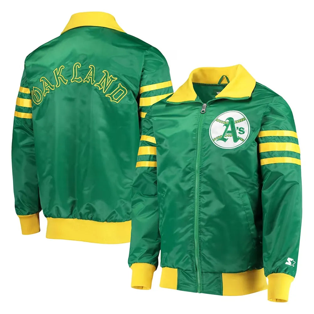 Oakland As Cooperstown Collection The Captain III Kelly Green Jacket
