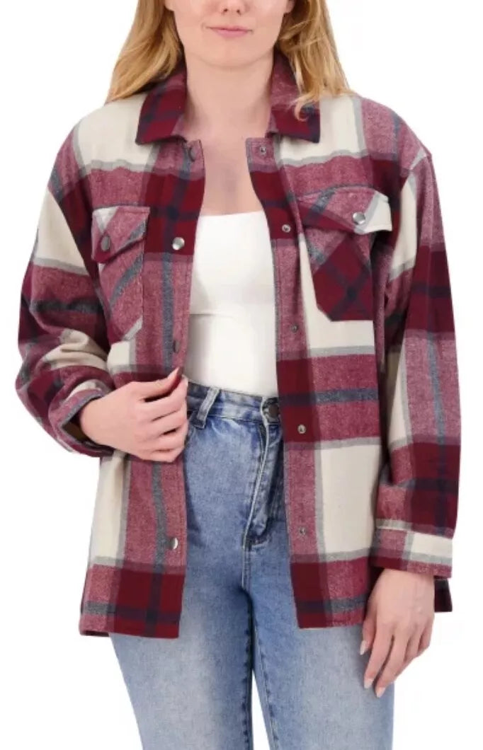 Ladies Red Costco Shirt Jacket
