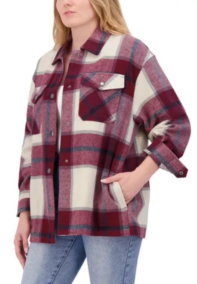 Ladies Red Costco Shirt Jacket