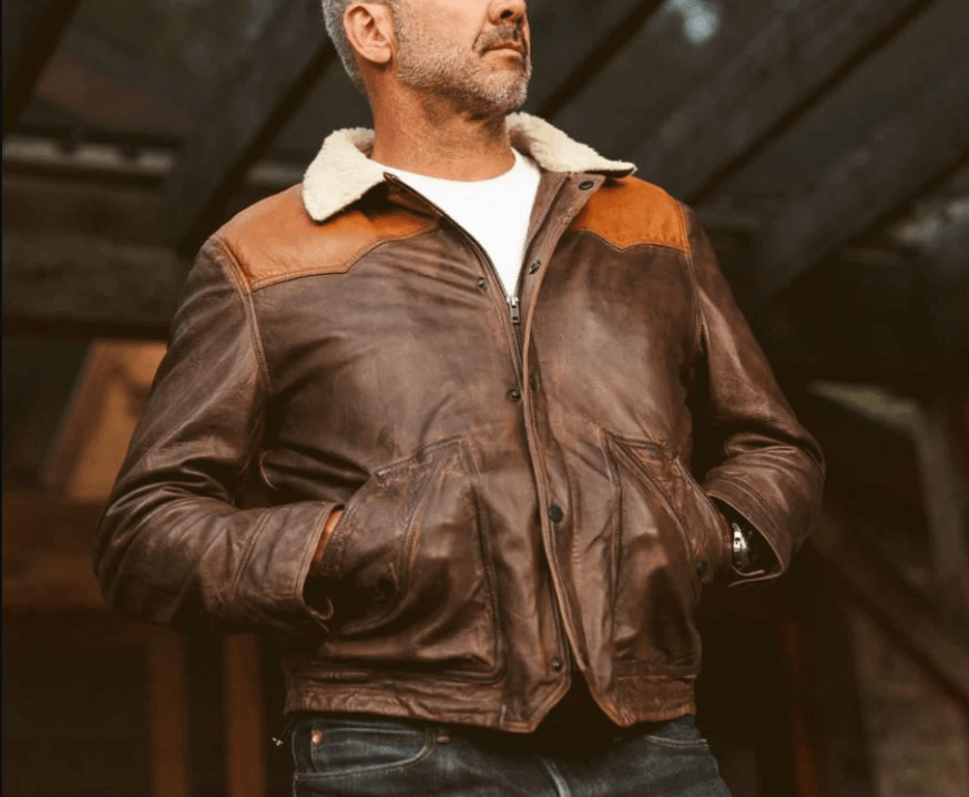 Sherpa Lined Leather Jacket