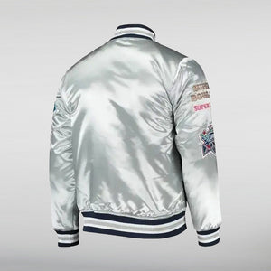 Dallas Cowboys Varsity Silver Bomber Jacket Back