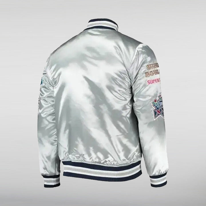 Dallas Cowboys Varsity Silver Bomber Jacket Back