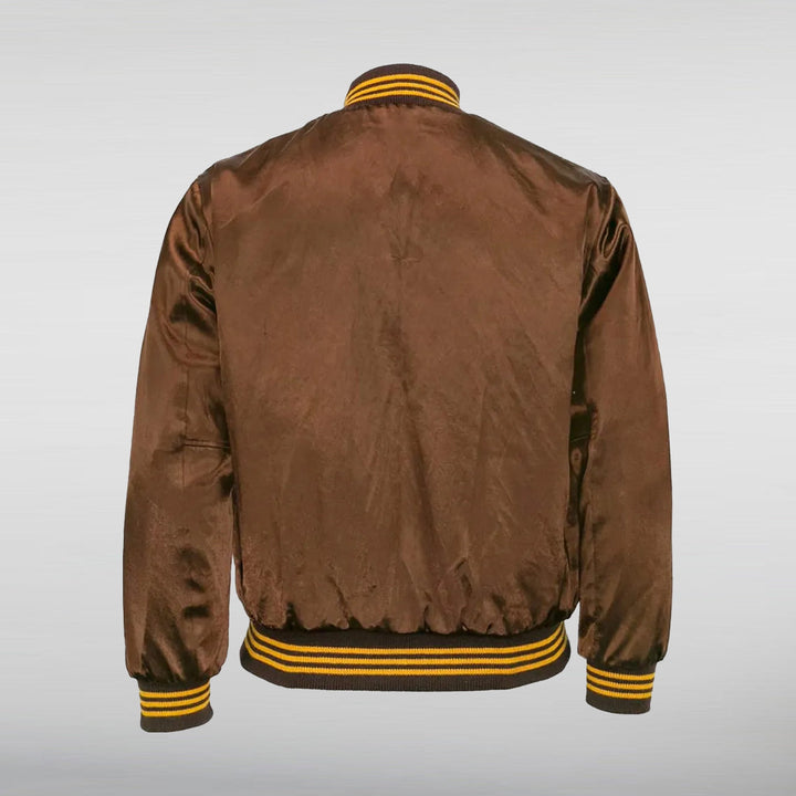San Diego Bomber Satin Brown Jacket